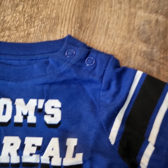 3/$12 NWT Baby Boy Mom's The Real Boss Onesie Size 3-6M Blue Snap Onesie - Picture 5 of 7